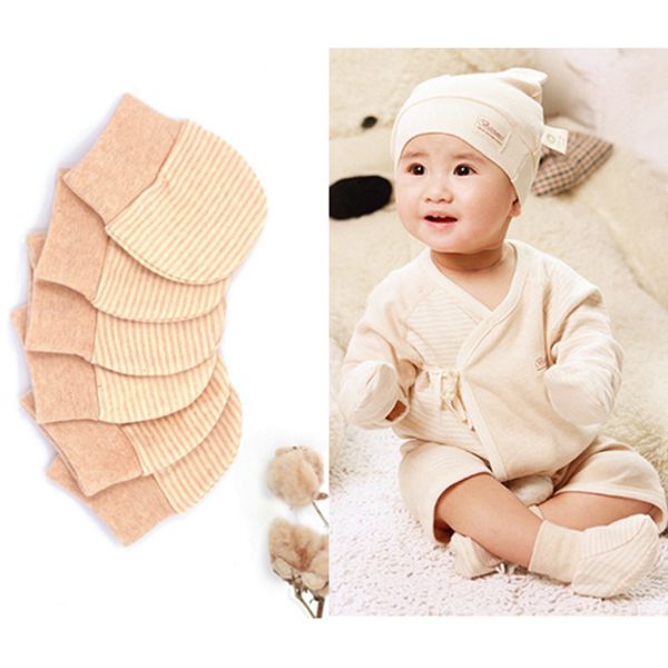 

2017 natural organic cotton baby glove anti-grasping gloves newborn protection face safe healthy cotton anti scratching gloves, White