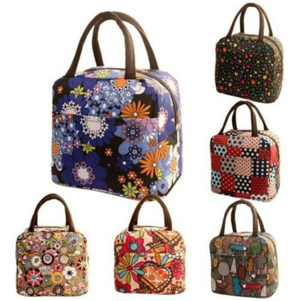 

adults women ladies girls portable insulated lunch bag box picnic tote thermal bags