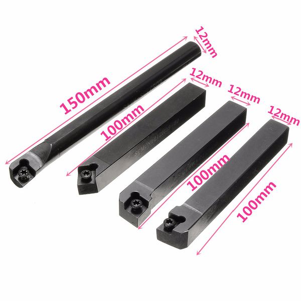 

metal 4x lathe boring turning tool holder + 10x inserts with 4x wrench