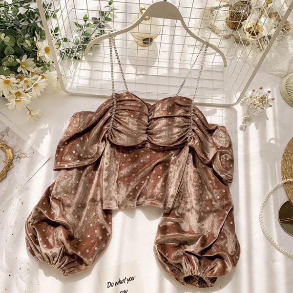 

women drill slash neck long sleeve slim high waist velvet short crop lady elegant blouse j790, White