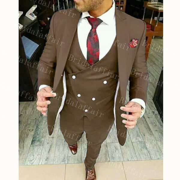 2019 Günstige maßgeschneiderte Herrenanzüge Bestmen Bräutigam Smoking formelle Anzüge Business-Männer tragen (Jacke + Hose + Krawatte + Weste) Neue Ankunft