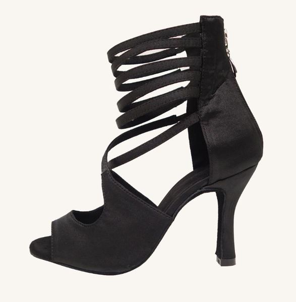 

hxyoo new style black high heel 8-10cm professional women's ballroom latin dance shoes lady's salsa dancing shoes zc39