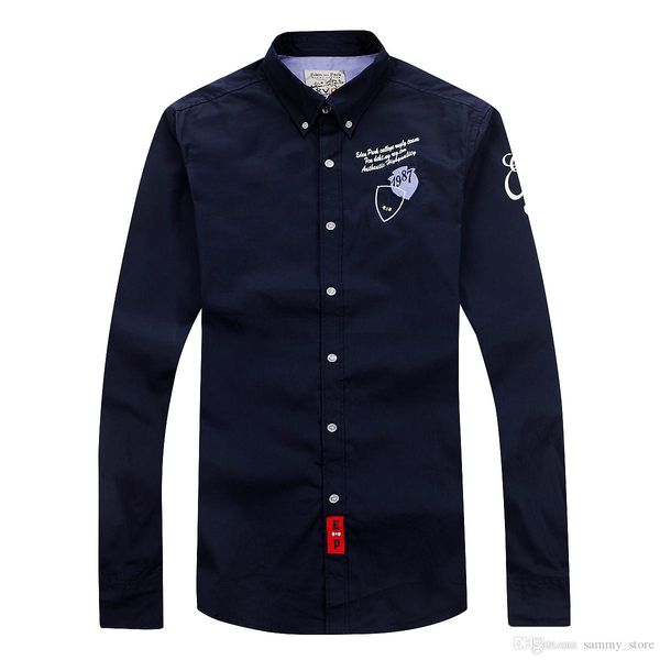 

eden park long sleeve shirt for men nice design business casual style cotton fabric size m  xl xxl in, White;black