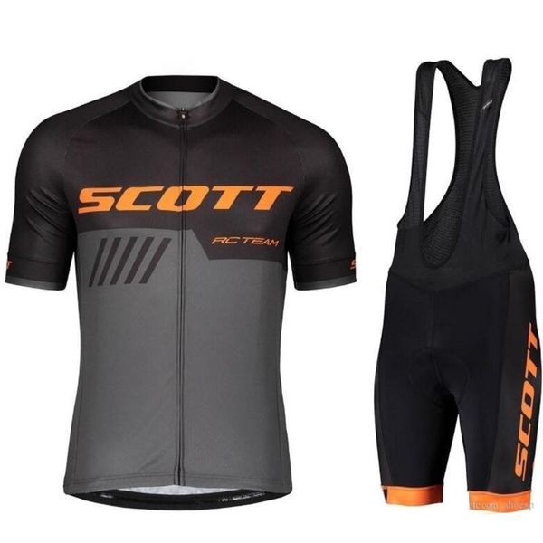 

2020 new tour de france scott team cycling long sleeves jersey (bib )pants sets mens summer quick -dry clothing maillot mountain bike ge, Black;red