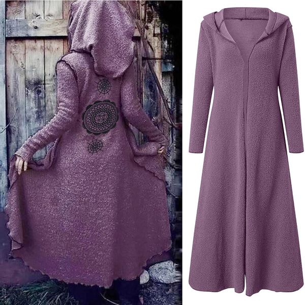 

plus size pupple trench for women tide long print streetwear hoodie casual female wide waisted coat 2019 new outwear#j30, Tan;black