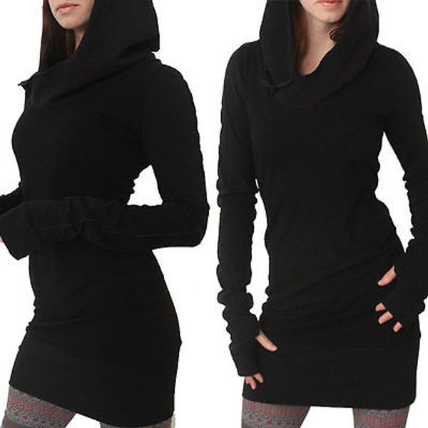 

casual lady womens clothes spring fall hoodies hoody bodycon long sleeve sweatshirt fashion new mini dress brief fashion, Black