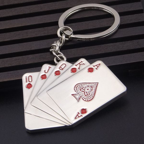 

ace poker key ring gift pendant metal key ring gold silver ace porker chains features tools small gift