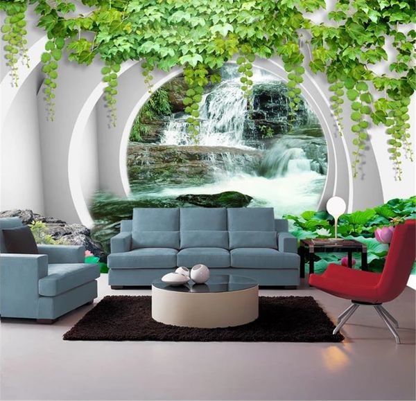 

обои с листьями 3d пейзаж обои hd цифровая печать влагостойкие обои