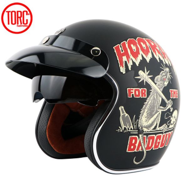 

torc helmet casco capacete vintage motocross helmets t57 moto cafe racer motorcycle scooter 3/4 retro open face helmet with ece