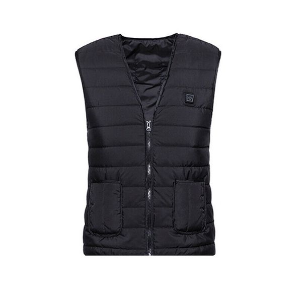 

adjustable usb heating vest jacket winter smart electric thermal warmer coat washable electric thermal waistcoat for men women, Gray;blue