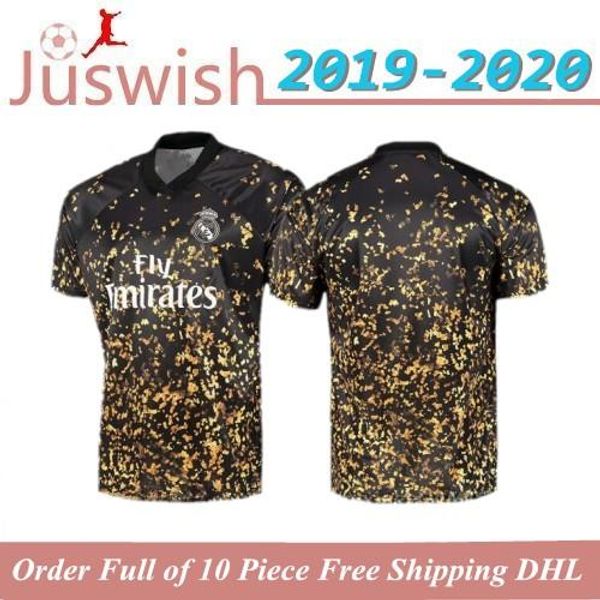 

2020 real madrid limited edition soccer jersey black 19/20 #7 hazard #10 modric real madrid special version football shirts mayorista, Black;yellow