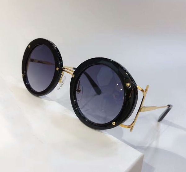 

black round sunglasses grey shaded sf939s sun glasses women designer sunglasses eyewear uv400 protection lens new with box, White;black