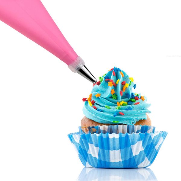 

new arrival 16pcs/set diy 31cm length silicone ice piping cream pastry bag cake decorating squeeze cream cake baking tools