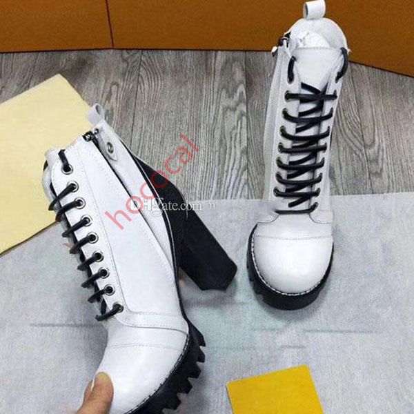 

fshion woman's leather shoes lace up ribbon belt buckle ankle boots factory direct female rough heel round head autumn winter martin bo, Black;red