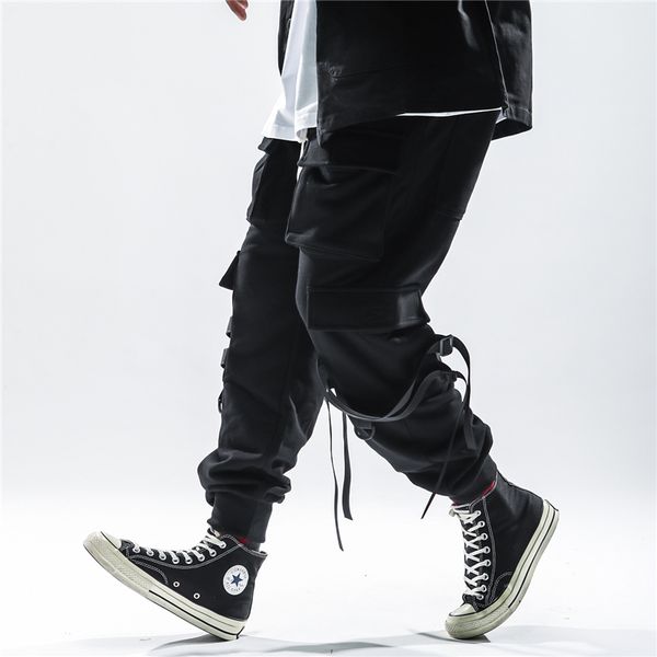 

mens joggers pants black streetwear hip hop trousers
