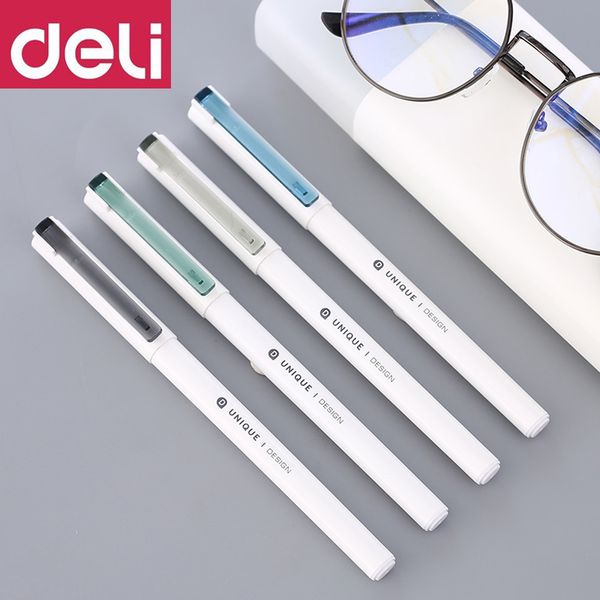 

deli prime impression gel pen 12pcs a008 full needle pipe carbon pen 0.5mm student office writing brush painting tool