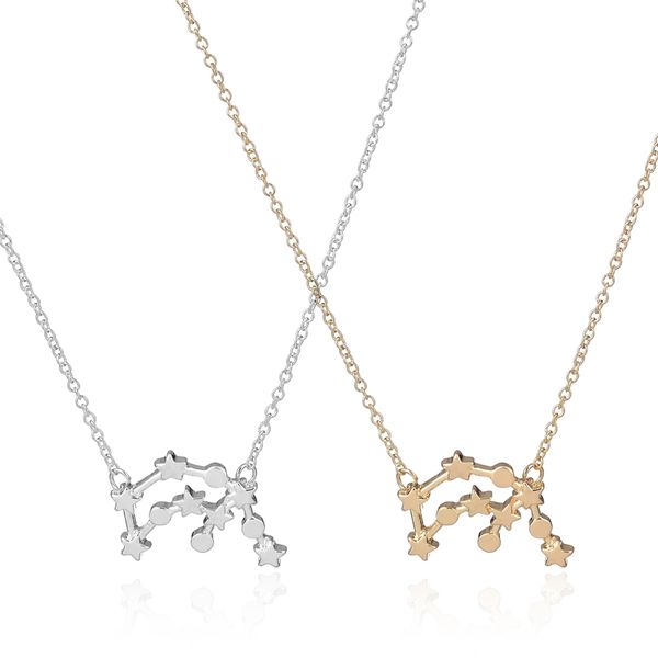 

pendant necklaces 2021 fashion aquarius zodiac signs astrology necklace trendy constellation star party for women -n165, Silver