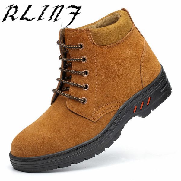 

rlinf anti-smashing and stab-resistant penetrating gas in the steel toe cap fur safety shoes wear-resistant anti-skid shoes, Black
