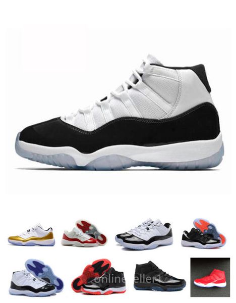 

concord bred 11s 11 basketball shoes designer 2020 new women men gamma blue infrared space jam gym red sneakers shoes for sale