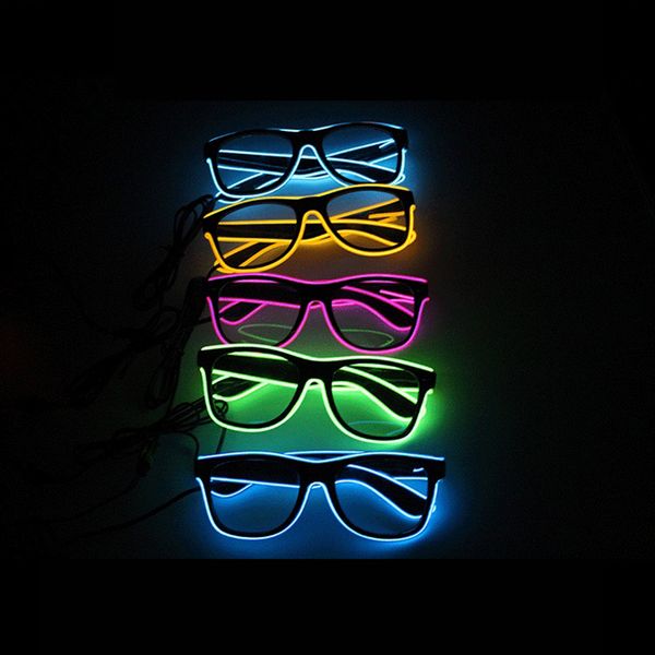 

led light glowing glasses el wire luminous party glasses eyewear for birthday halloween xmas party bar decorative supplier