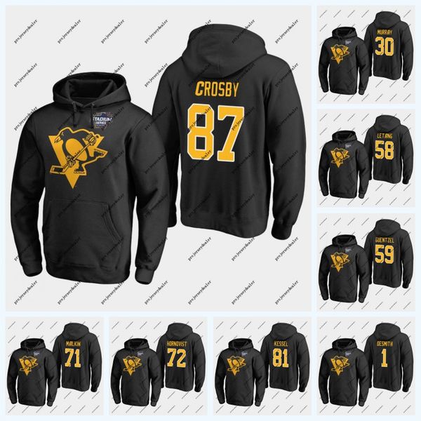 

58 Kris Letang Pittsburgh Penguins 2019 Stadium Serie Hoodie Sidney Crosby Evgeni Malkin Patric Hornqvist Phil Kessel Hockey Jersey