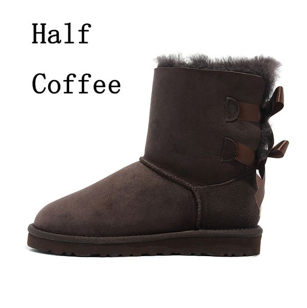 

black wgg luxury designer women boots classic tall chestnut bailey bowknot leather winter snow ankle womens half knee australian boots 36-41