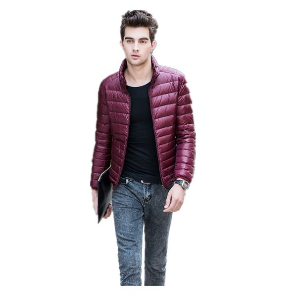 

new fashion winter down jacket new warm clothes men's solid color business leisure light short down stand collar coat s-3xl, Black