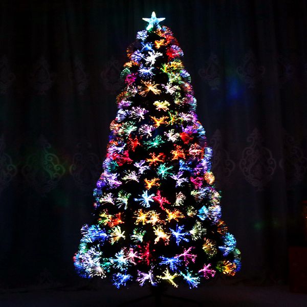 

christmas decorative ornaments 1.8m christmas tree package colorful fiber tree led light encryption luxury
