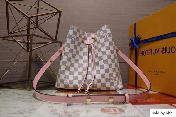 

2019 m44022 neonoe new white pink navas leather bucket bag hobo handbags handles boston cross body messenger shoulder bags