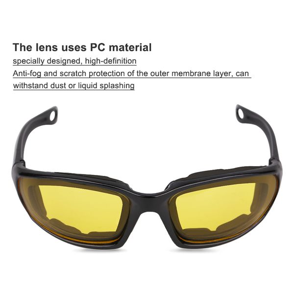 3 Pair Motorcycle Sports Biker Riding Glasses Padded Wind Resistant Sunglasses