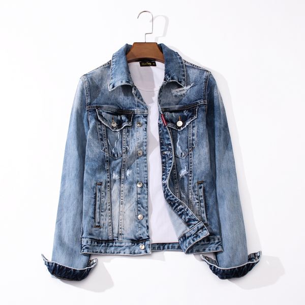 

new rainbow embroidery denim jacket retro long sleeve patch casual coat single breasted pilot jacket designer fashion, Black;brown