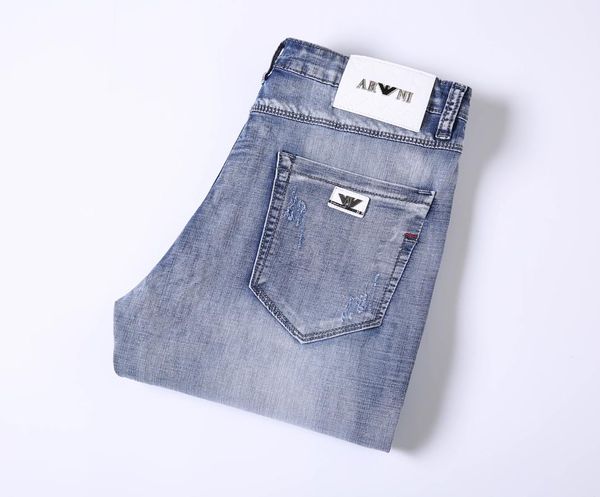 

роскошная летняя мода тонкий стиль cckam мужские джинсы стрейч ткань тонкий высококачественный переработанной воды простой щедрый повседневн, Blue