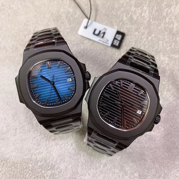 

u1 factory's latest pp high-grade men's wristwatch black shell transparent back automatic mechanical stainless steel sports watche, Slivery;brown