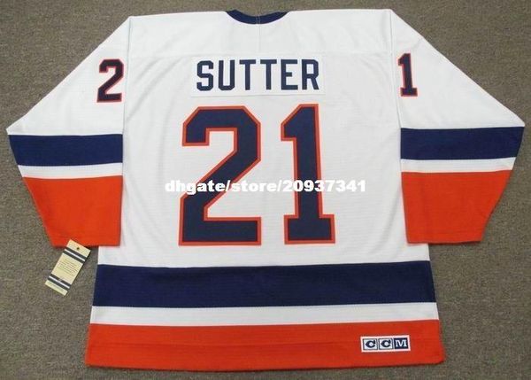 

wholesale mens brent sutter new york islanders 1988 ccm vintage home retro hockey jersey, Black;red