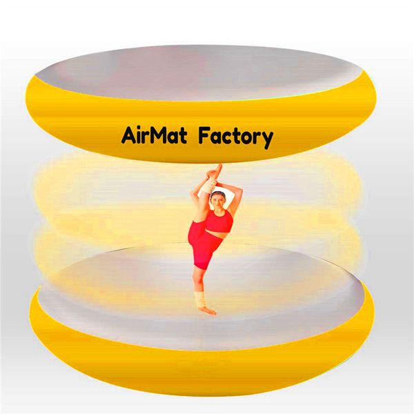 

blue diameter 1.4m x height 0.2m air spot tumbling mats inflatable gymnastic equipment, round airspo