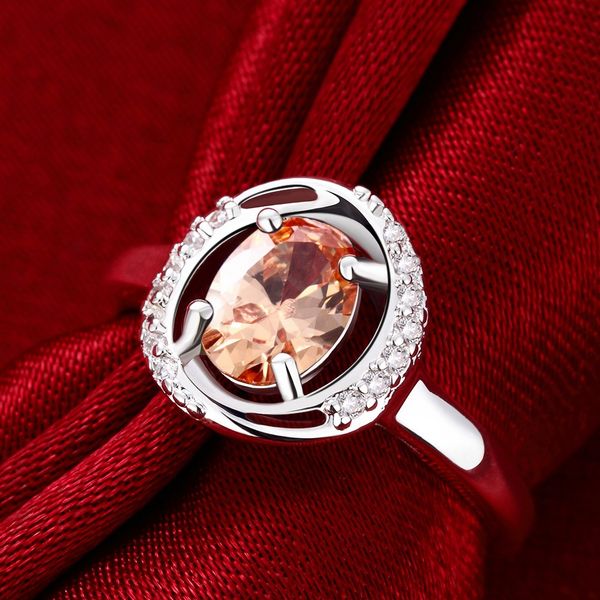 

cz crystals wedding rings engagement femme zircon ring, Silver