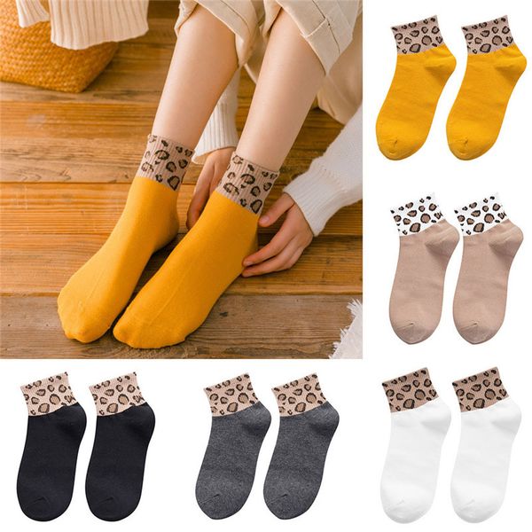 2019 Happy Socks Women Ladies Leopard Print Socks Fashion Women