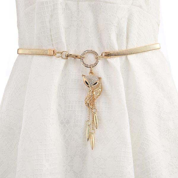 

waist chain women's large dress size elastic thin belt with skirt elastic decorative dress all-match girdle diamond skirt with silver, Black;brown