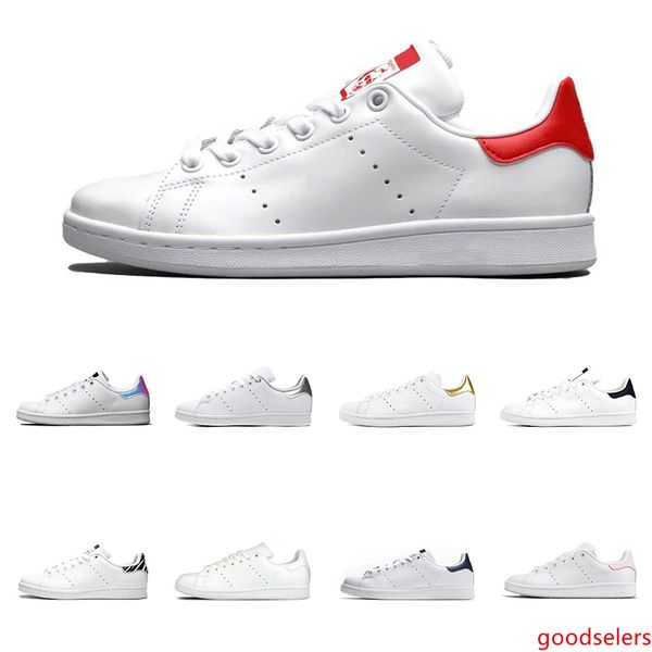 

2020 smith men women sneakers triple green black white navy red green rainbow stan mens casual shoe fashion leather shoes
