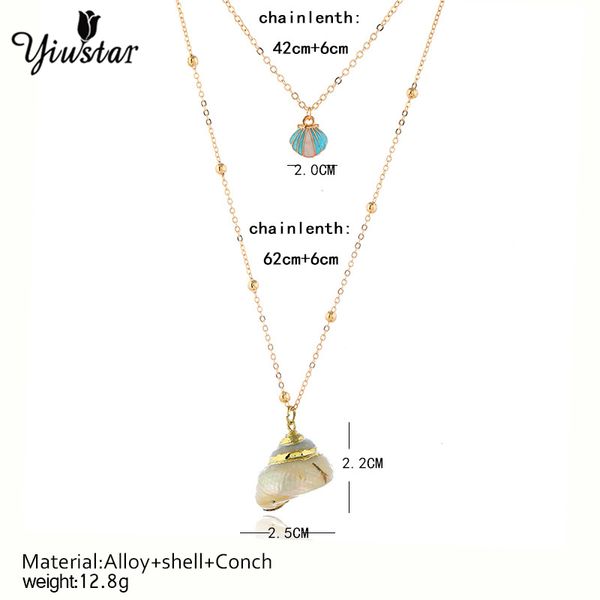 

yiustar ocean seaside conch necklace summer beach natural conch shell pendant necklace bohemia for women girls kids bijoux, Silver