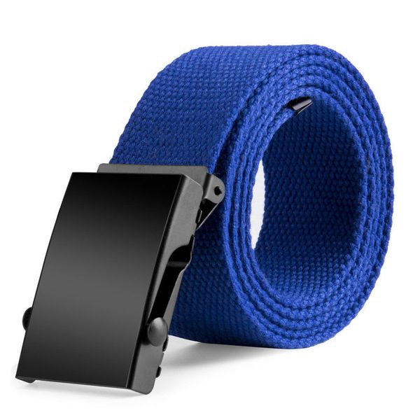 

fashion mens womens automatic buckle long canvas belt casual waistband army tactical waist belts 5 colors, Black;brown