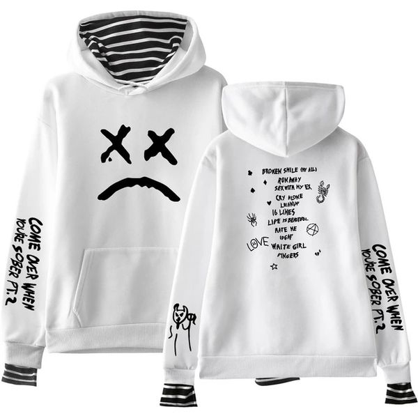 

new lil peep hoodie hellboy lil.peep lp men women hooded pullover male female sudaderas cry baby hood hoddies sweatshirt love, Black