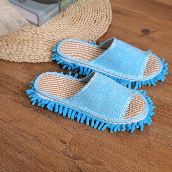 

2020 new fashion [special] every day, washable chenille slippers lazy wipe the floor sweep mute men and women home, Black