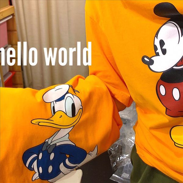 

2020 pure cotton half-sleeve short-sleeved women's casual printing lovers' all-match girlfriends cartoon t-shirt women 2020 pure c, White