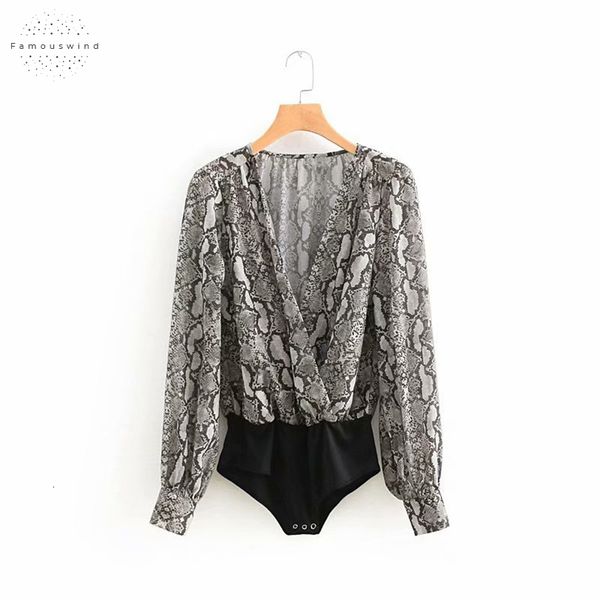 

women bodysuit cross v neck print slim shirt casual long sleeve siamese blouse playsuits blusas feminina ls2626, Black;white