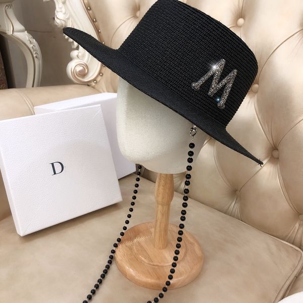 

f1nqa anchor straw plaited concave chain elegant lady style anchor hat pearl straw plaited concave hat pearl chain elegant lady styl, Blue;gray