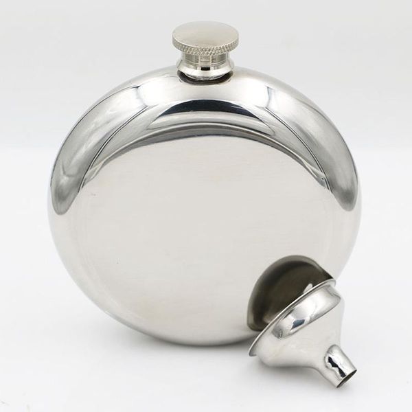 

150ml stainless steel hip flask portable outdoor flagon silvery whisky stoup wine pot alcohol bottles with funnel an2698