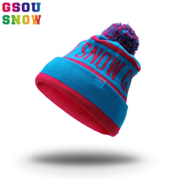 

gsou snow winter hats for women men beanie colorful outdoor thermal warmth snowboard knitted cap ski perfect gifts, Black;white