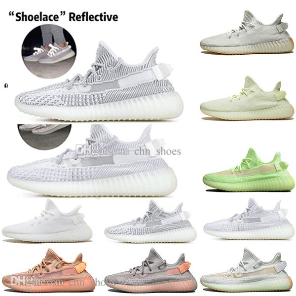 

with box drop shipping kanye west clay v2 static reflective glow in the dark mens running shoes true form women men sports designer sneakers