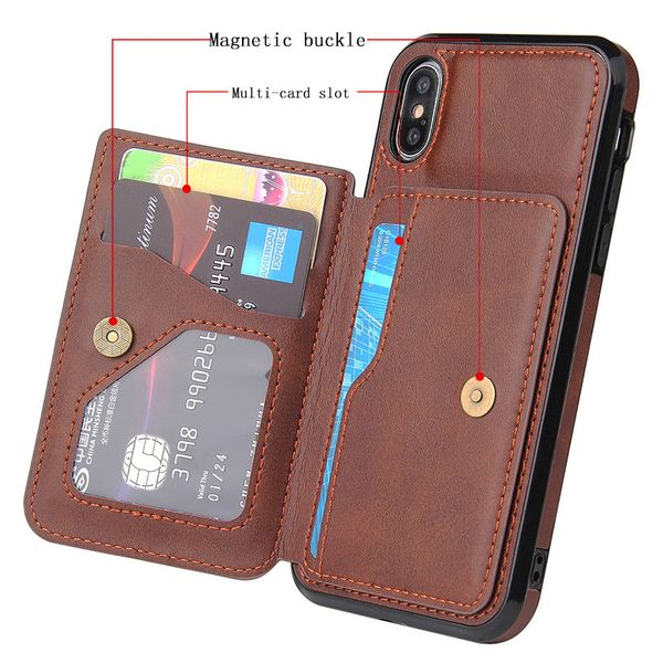 

luxury leather case for iphone 11 retro style shell with card slot magnetic phone holder multifunction cover for iphone phone ing